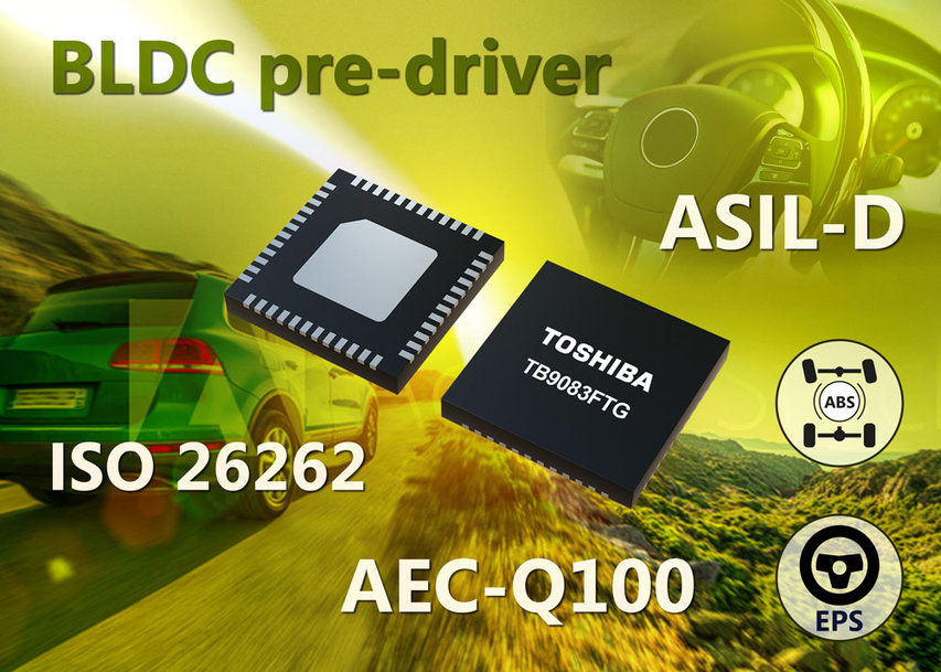 Toshiba annonce un CI pré-driver de moteur CC sans balais compatible ASIL-D pour l'automobile